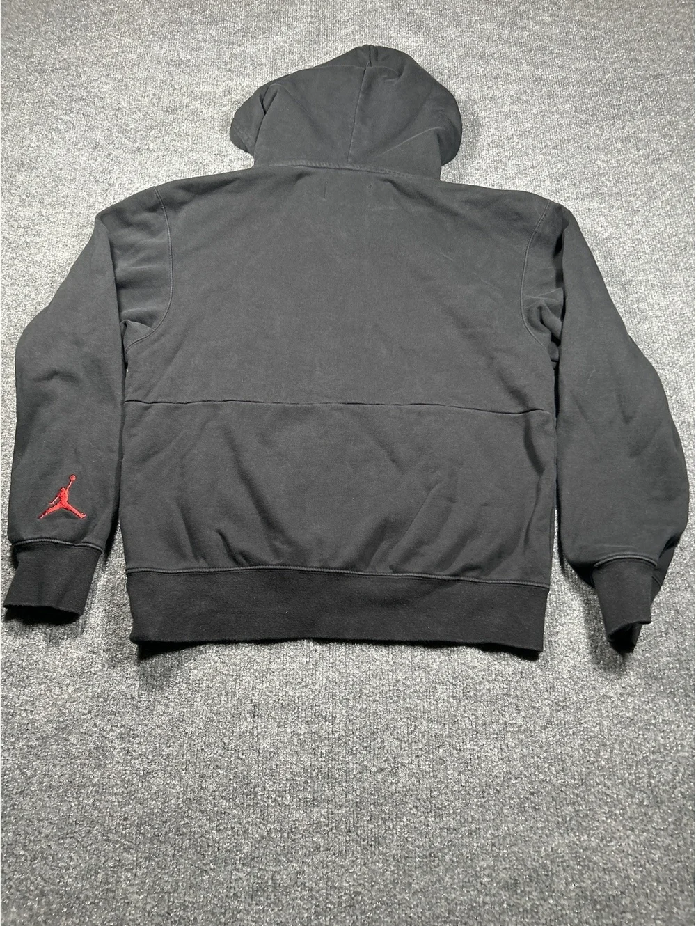 Jordan Black Hoodie with Red and White Sneaker Graphic
